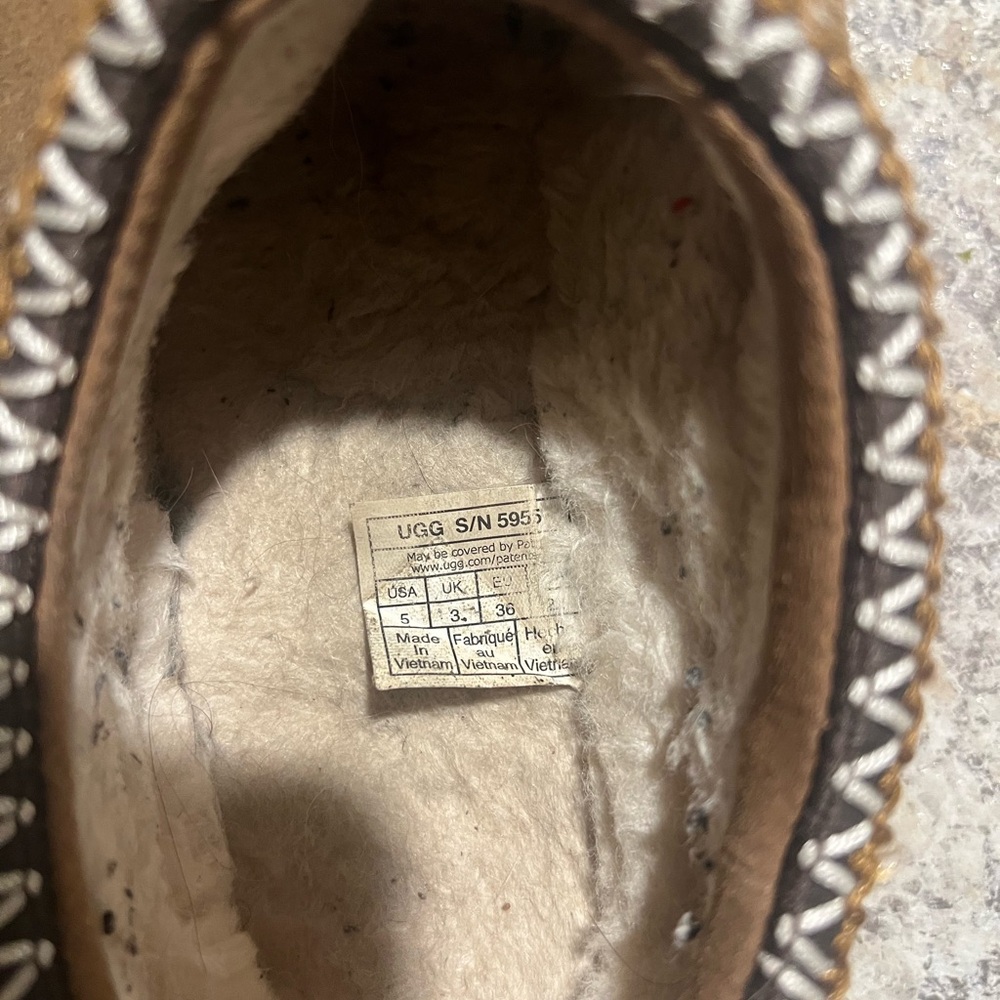 UGG Tan Suede Slip-On Mules Tazman kids size - Picture 4 of 4